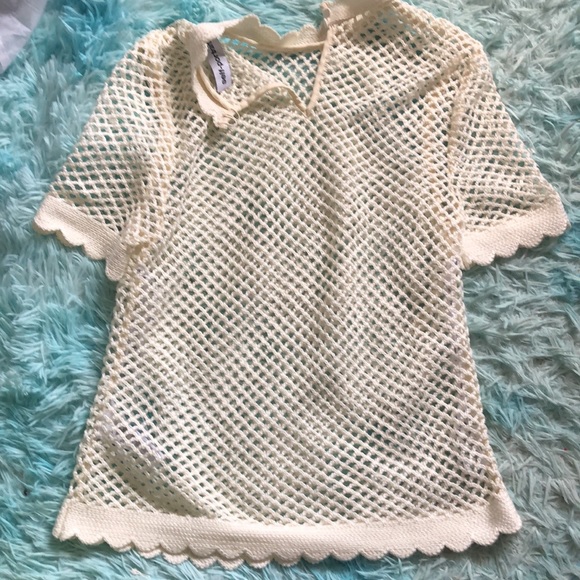 Self portrait Fishnet Crochet Lace Top - Picture 7 of 9